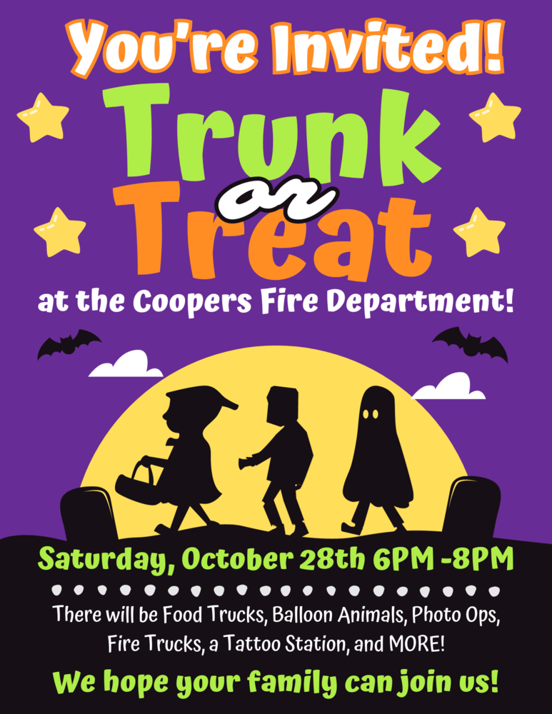 Local Trunk or Treat Event! Coopers Elementary School